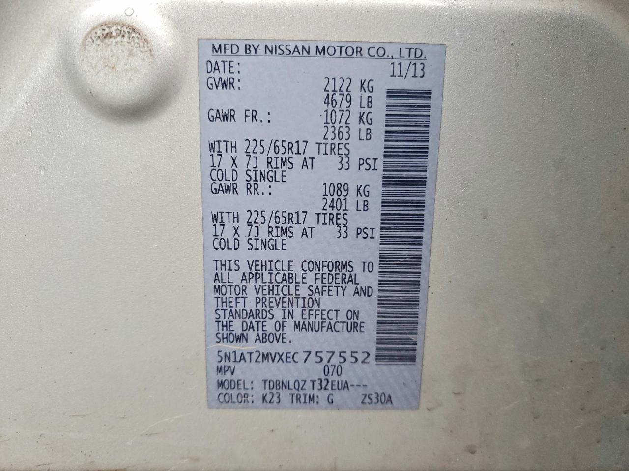 2014 Nissan Rogue Sv - zdjęcie 13