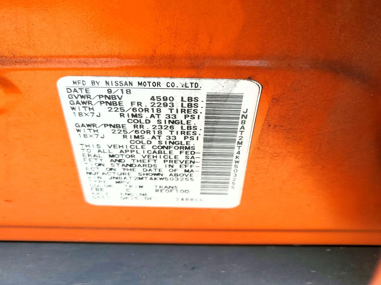 2019 Nissan Rogue Sv - zdjęcie 13