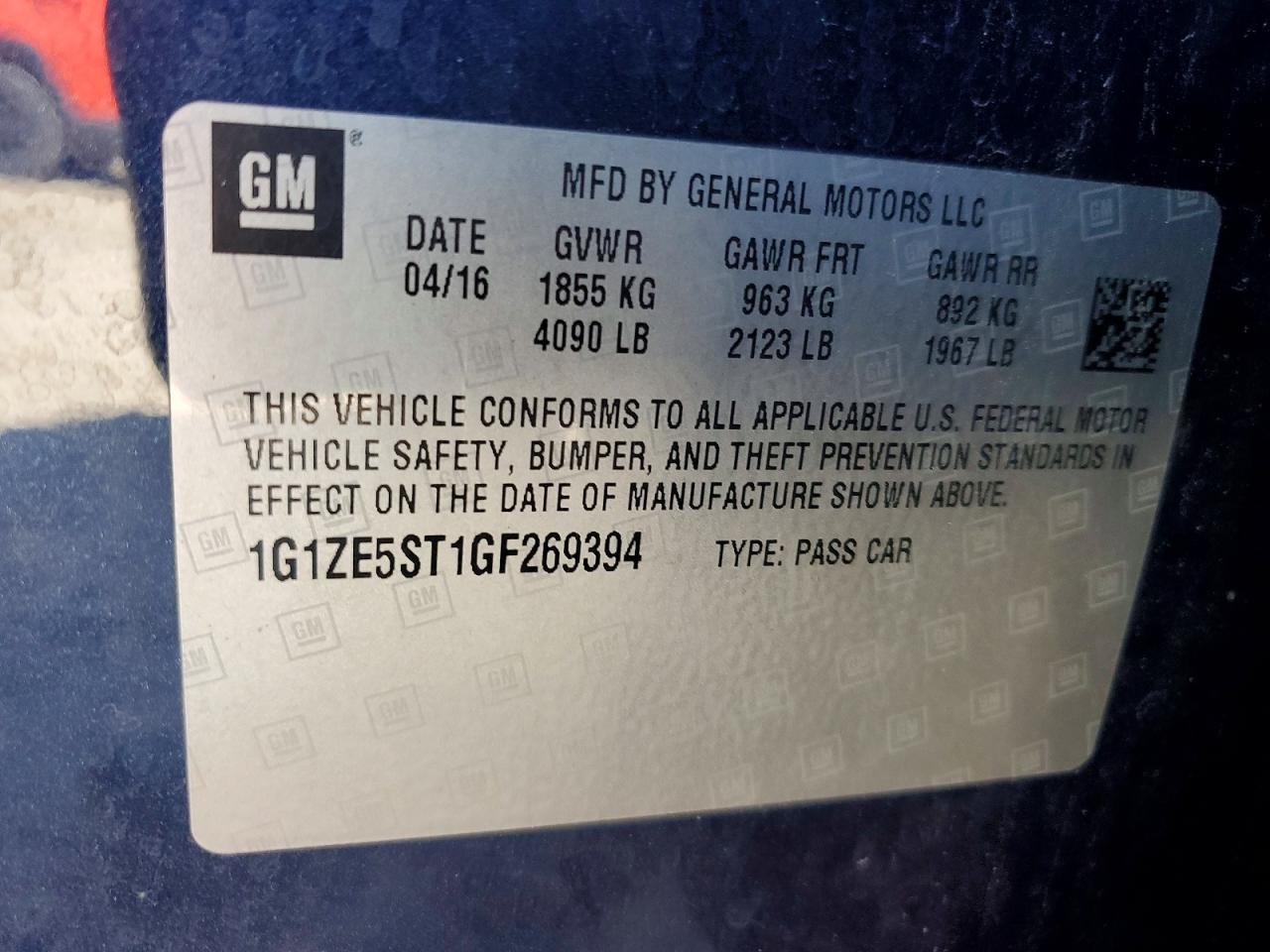 2016 Chevrolet Malibu Lt - zdjęcie 12