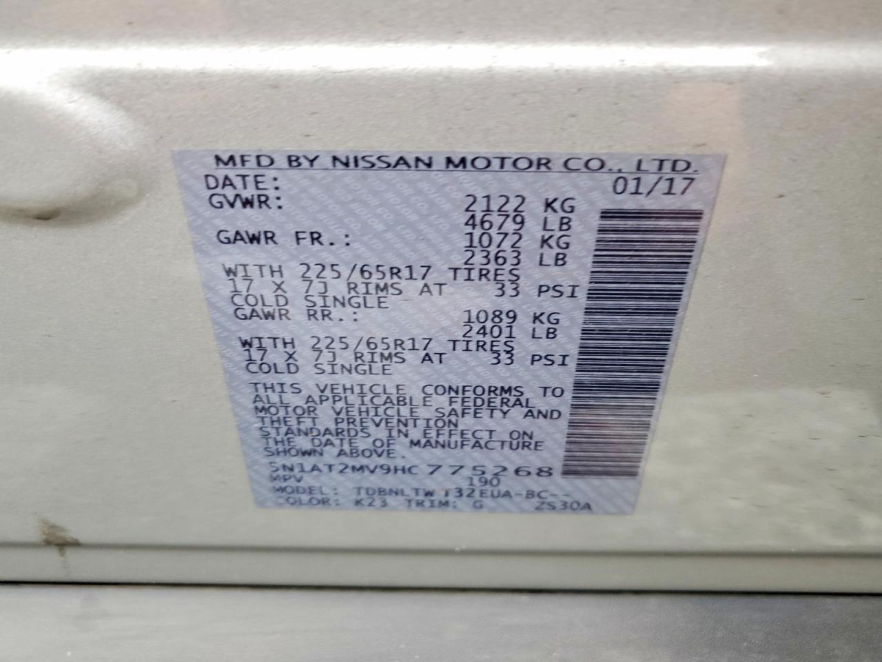 2017 Nissan Rogue Sv - zdjęcie 14