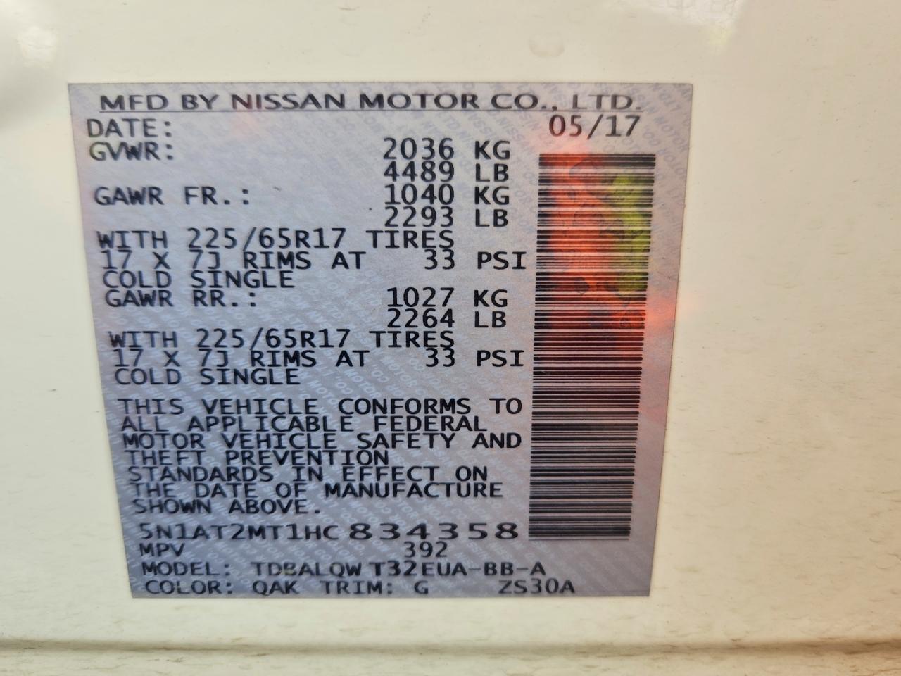 2017 Nissan Rogue Sv - zdjęcie 13