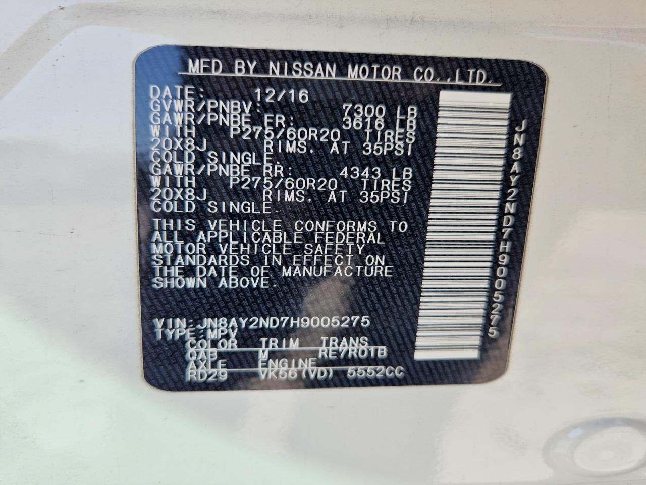 2017 Nissan Armada Sl - zdjęcie 14