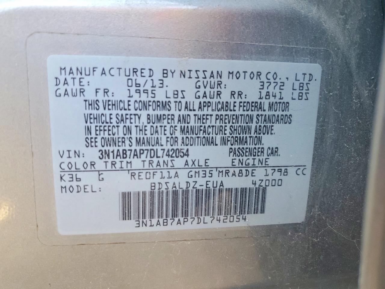 2013 Nissan Sentra S - zdjęcie 12