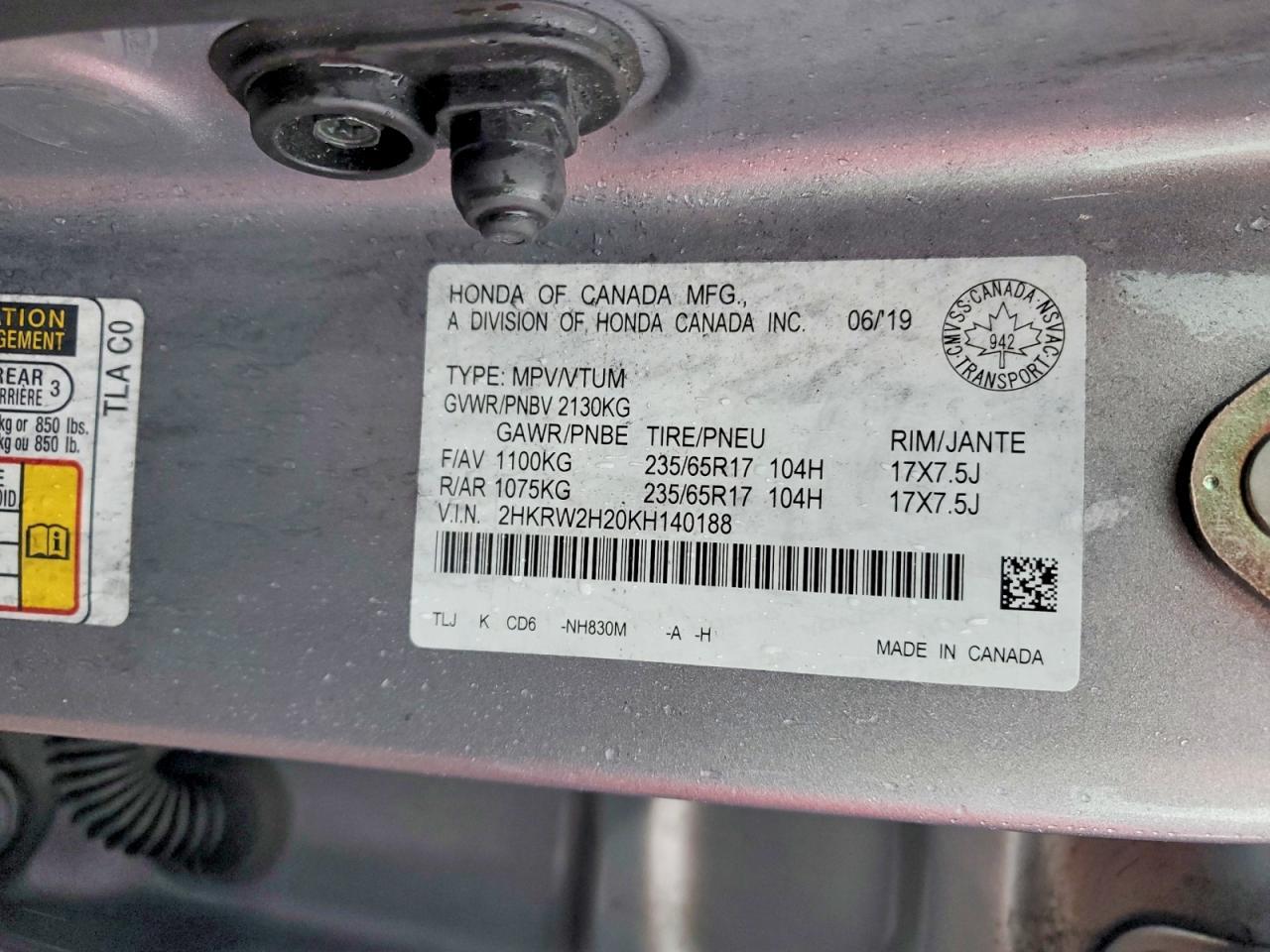 2019 Honda Cr-V Lx - zdjęcie 13