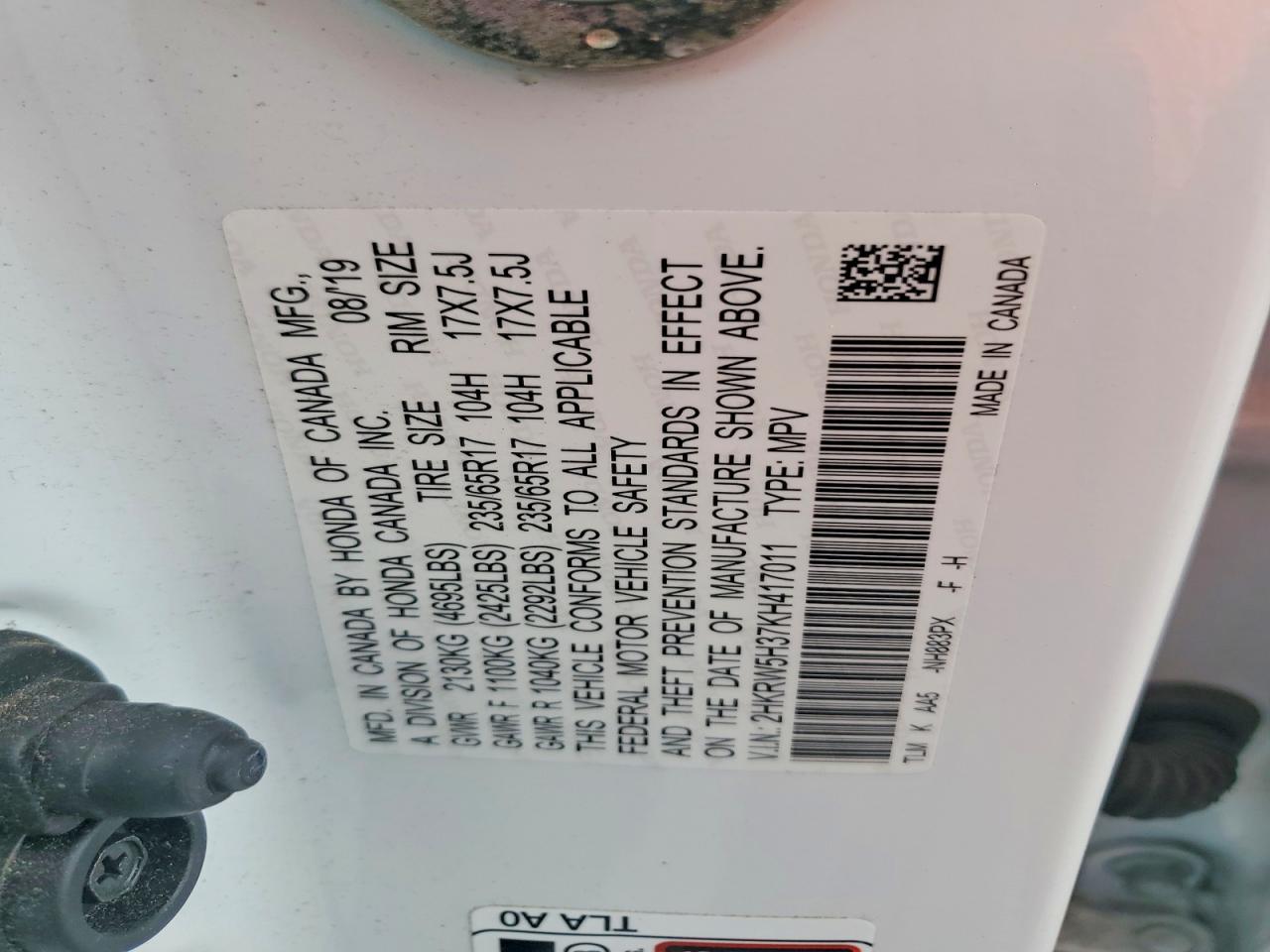 2019 Honda Cr-V Lx - zdjęcie 13