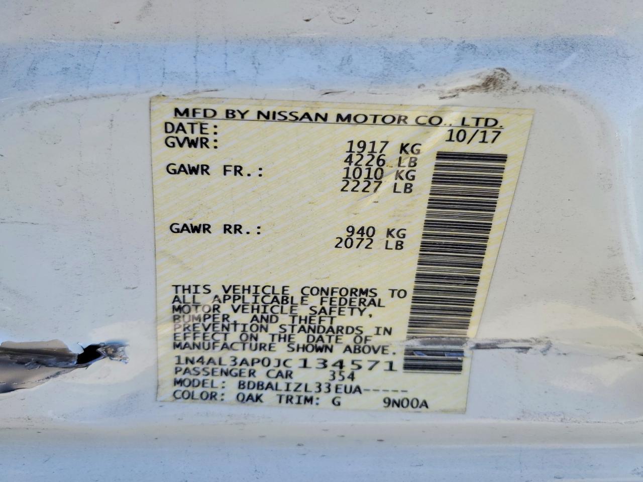 2018 Nissan Altima 2.5 Sv - zdjęcie 13