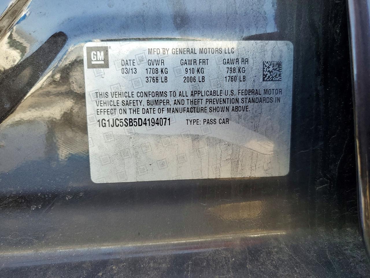 2013 Chevrolet Sonic Lt - zdjęcie 12