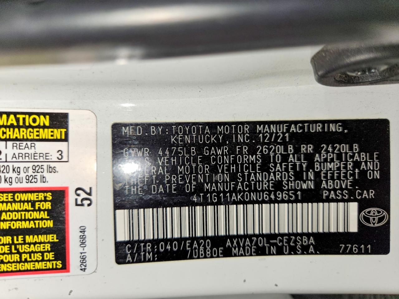 2022 Toyota Camry Se - zdjęcie 14