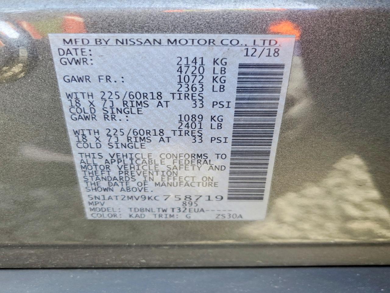 2019 Nissan Rogue Sv - zdjęcie 13