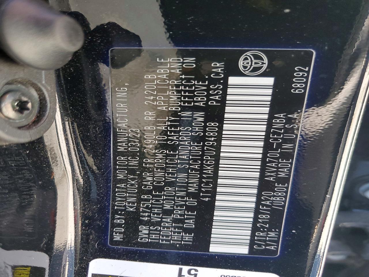 2023 Toyota Camry Le - zdjęcie 12