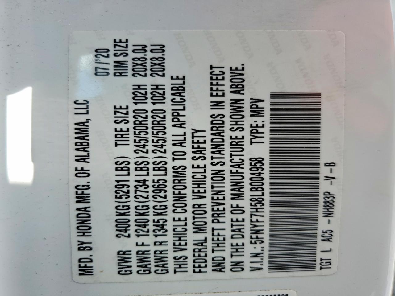 2020 Honda Passport Exl - zdjęcie 13