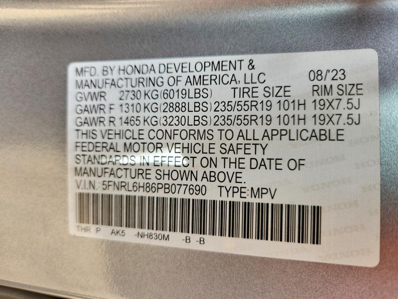 2023 Honda Odyssey Touring - zdjęcie 14