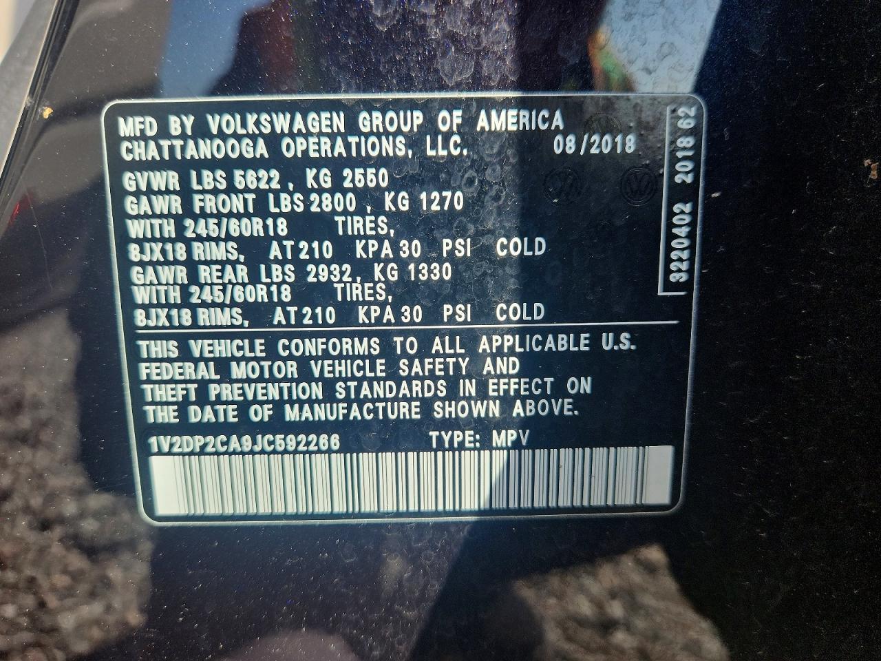 2018 Volkswagen Atlas Se - zdjęcie 13