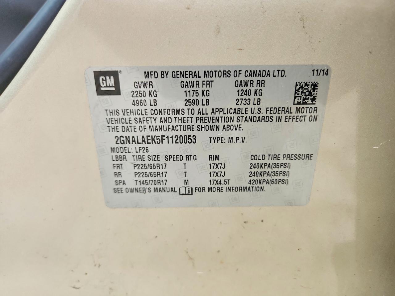 2015 Chevrolet Equinox Ls - zdjęcie 13