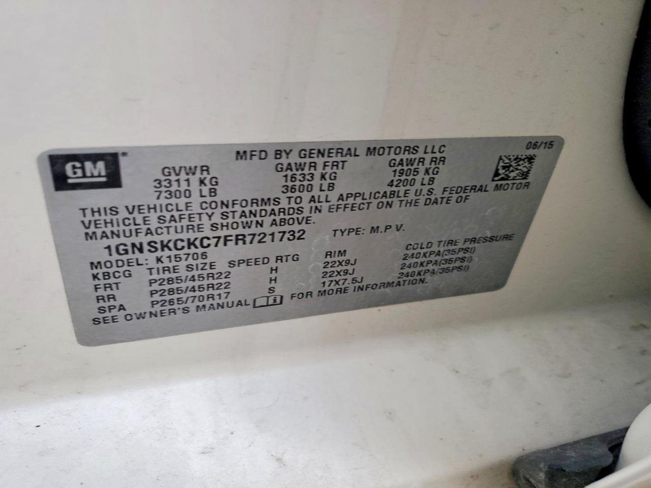 2015 Chevrolet Tahoe K1500 Ltz - zdjęcie 14