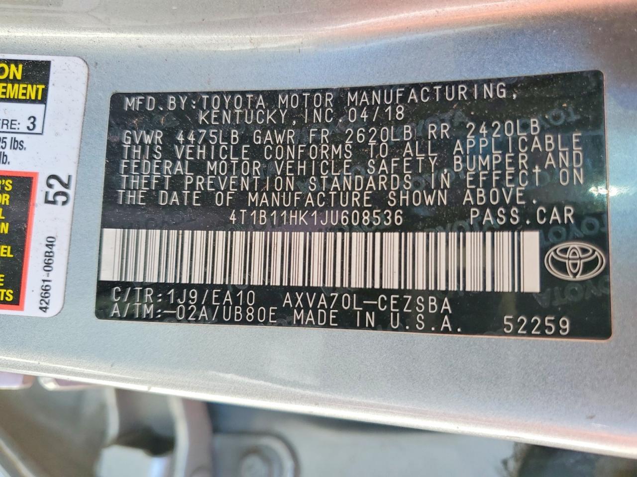 2018 Toyota Camry Se - zdjęcie 12