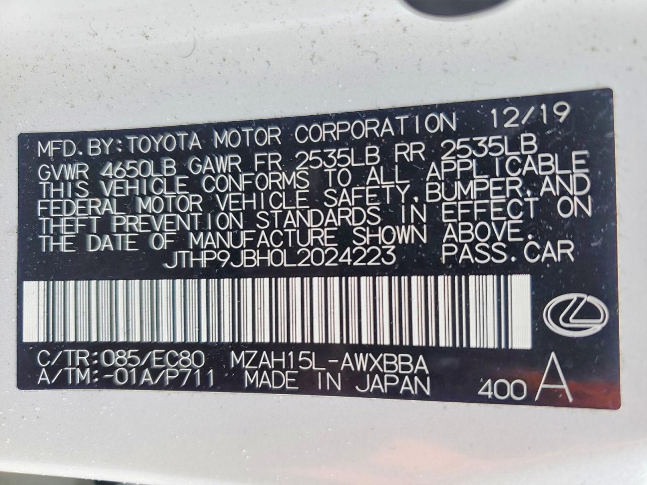 2020 Lexus Ux 250H Base - zdjęcie 13