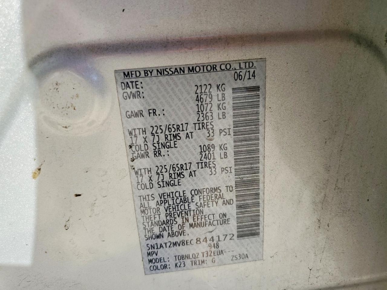 2014 Nissan Rogue Sv - zdjęcie 14