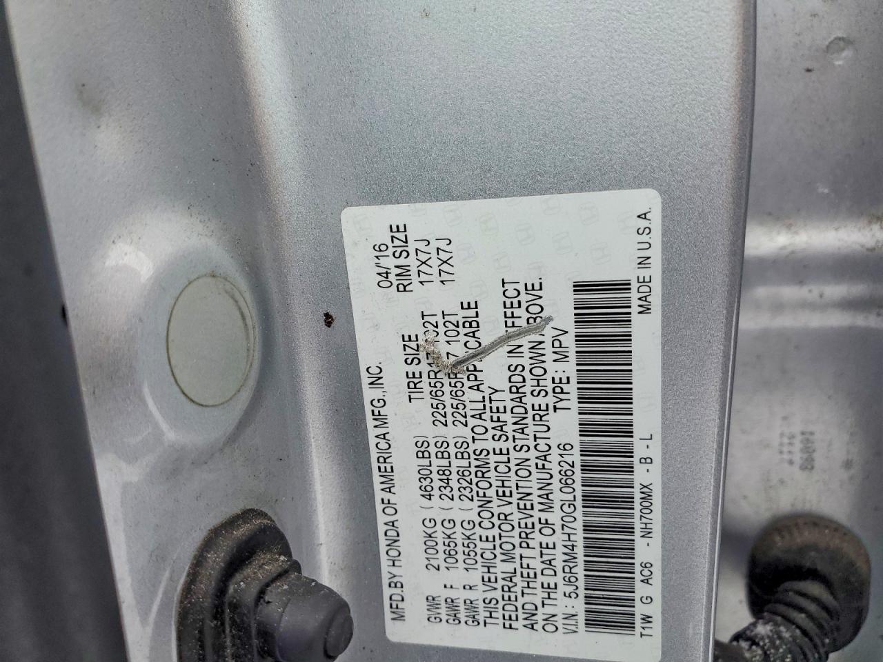 2016 Honda Cr-V Exl - zdjęcie 13