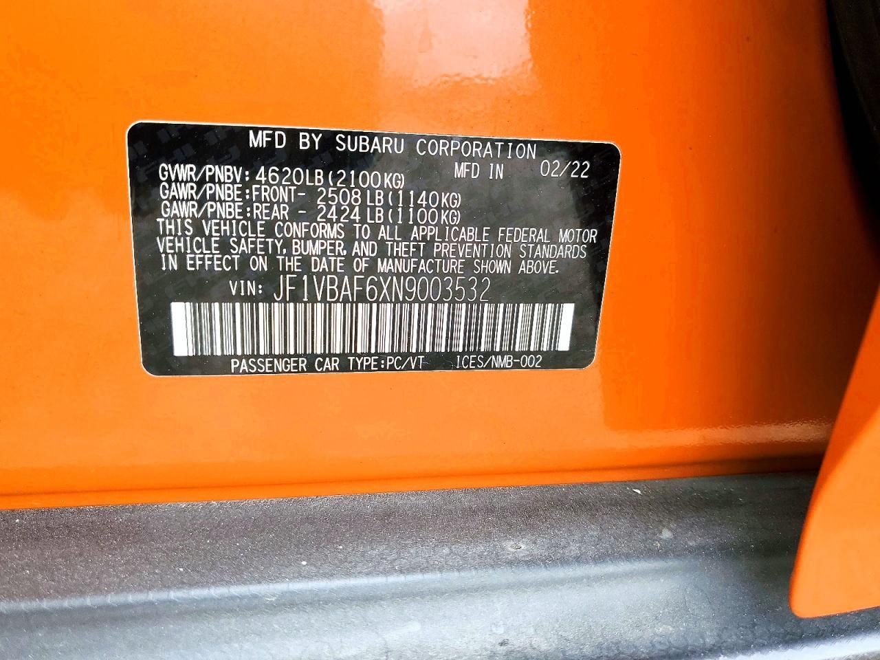 2022 Subaru Wrx Premium - zdjęcie 12