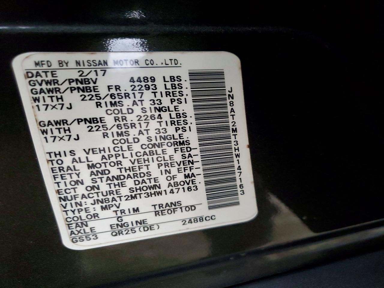 2017 Nissan Rogue Sv - zdjęcie 13