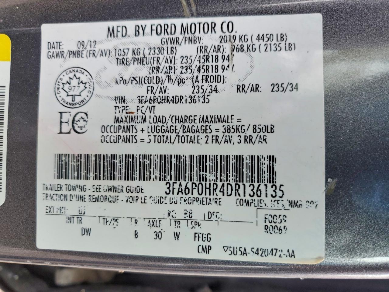 2013 Ford Fusion Se - zdjęcie 12