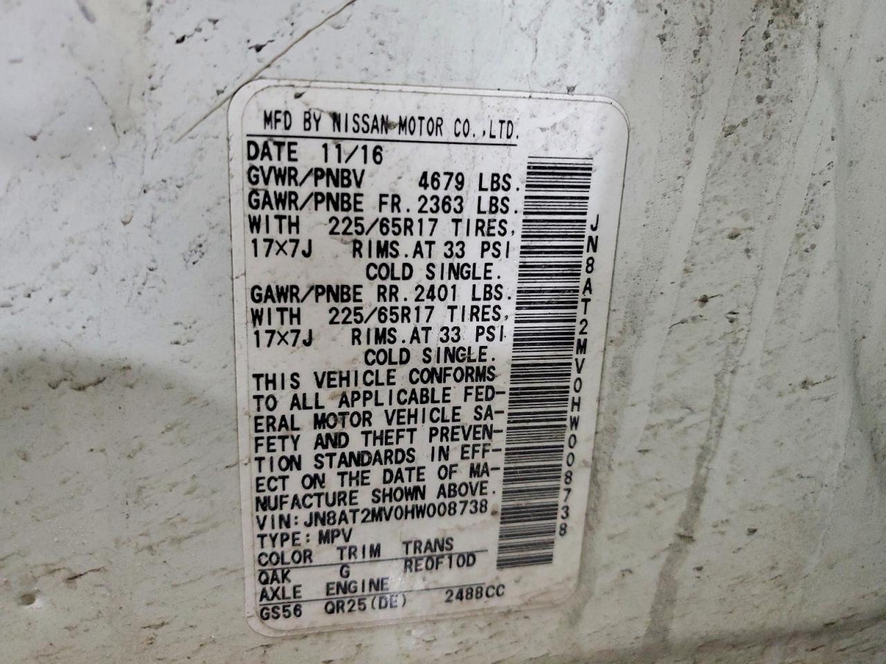 2017 Nissan Rogue S - zdjęcie 14