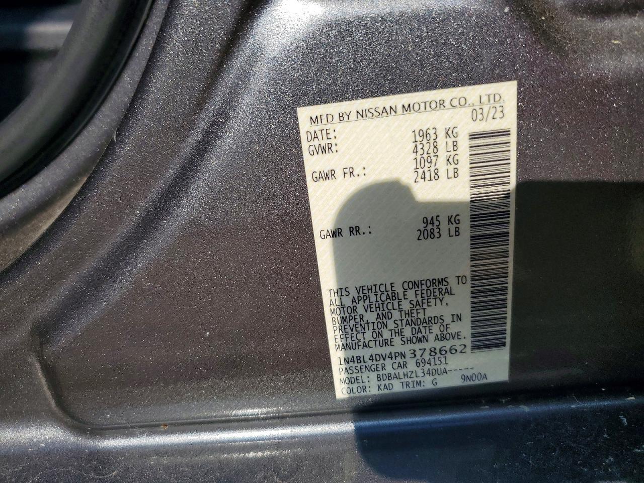 2023 Nissan Altima 2.5 Sv - zdjęcie 12