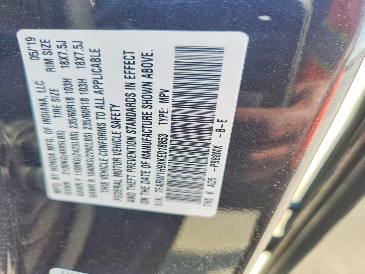 2019 Honda Cr-V Touring - zdjęcie 13