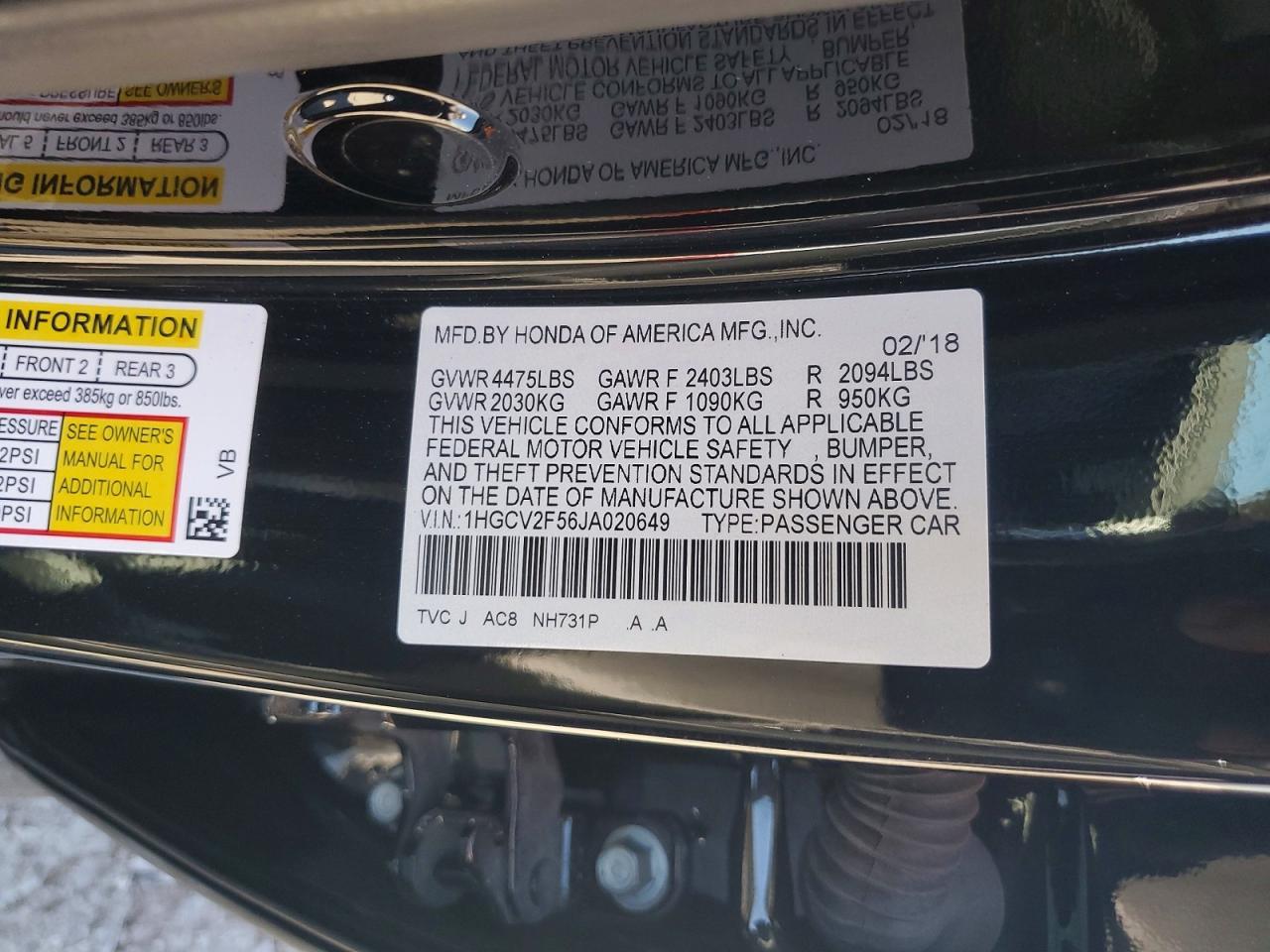 2018 Honda Accord Exl - zdjęcie 12