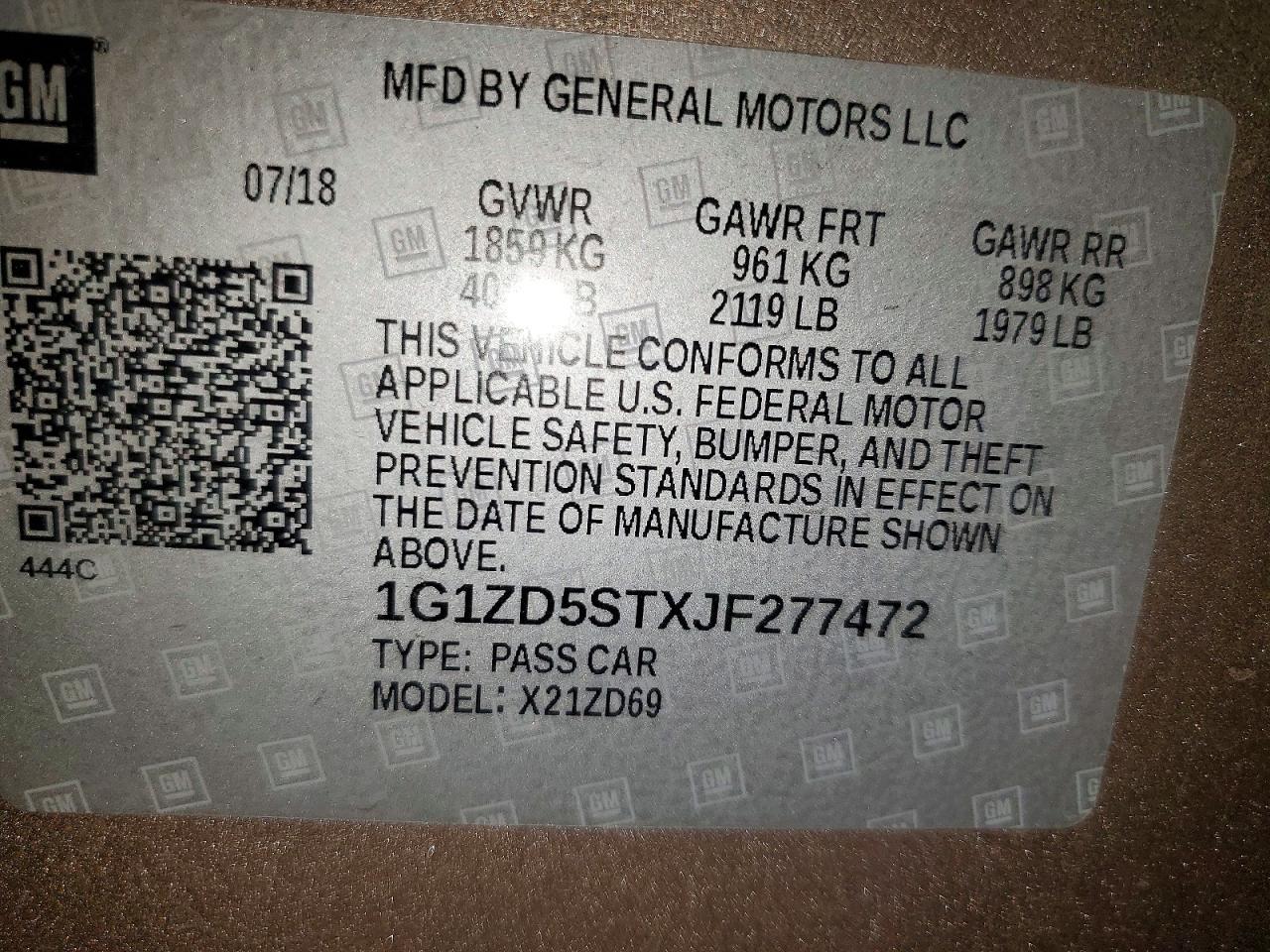 2018 Chevrolet Malibu Lt - zdjęcie 14