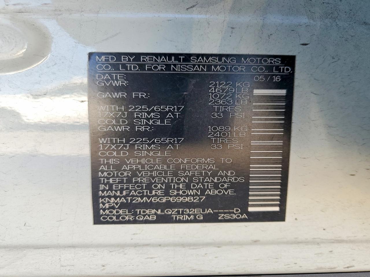 2016 Nissan Rogue Sv - zdjęcie 13