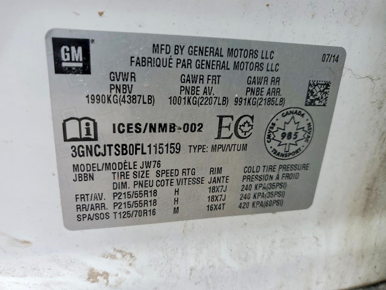 2015 Chevrolet Trax Ltz - zdjęcie 13