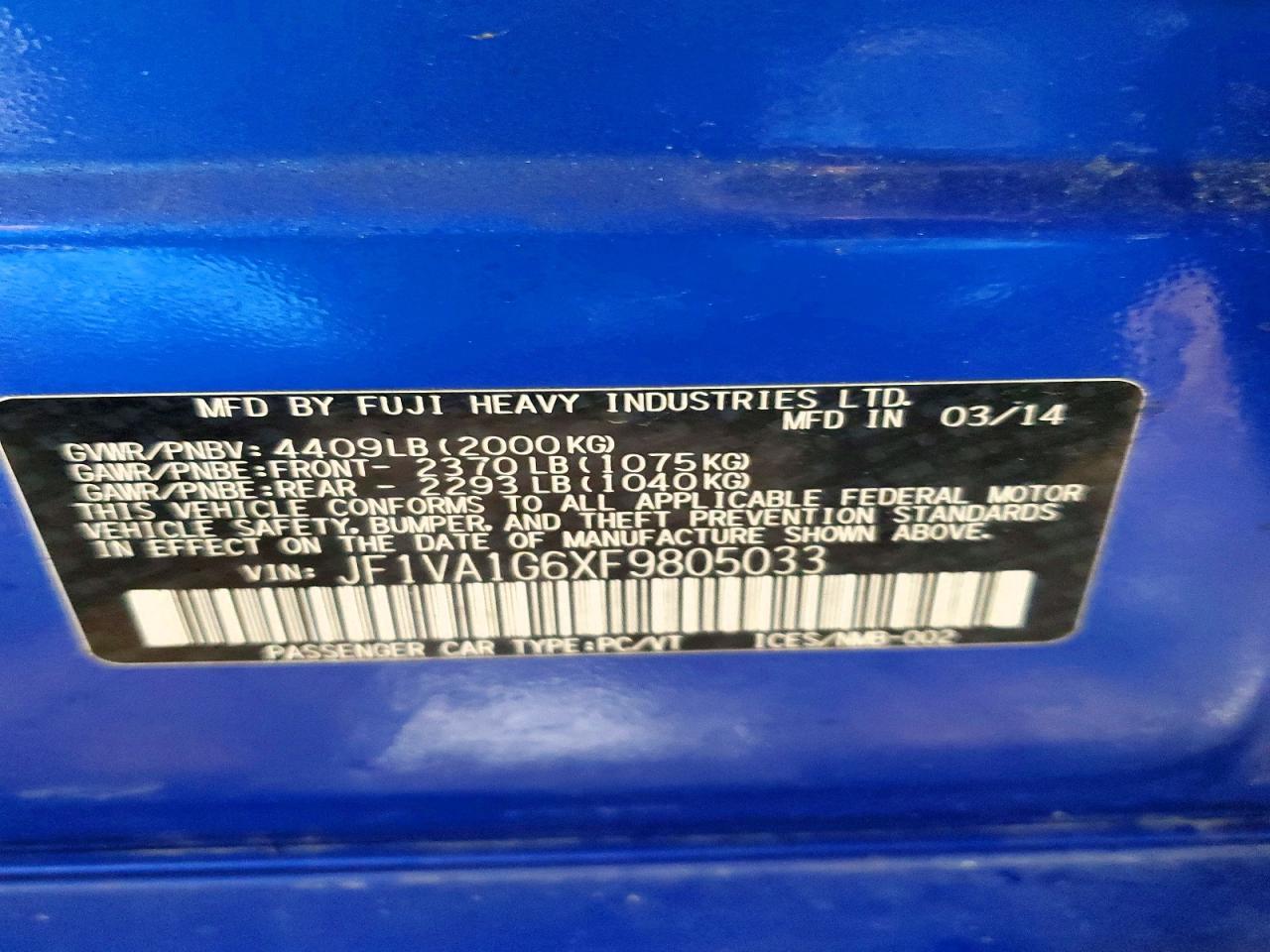 2015 Subaru Wrx Limited - zdjęcie 12