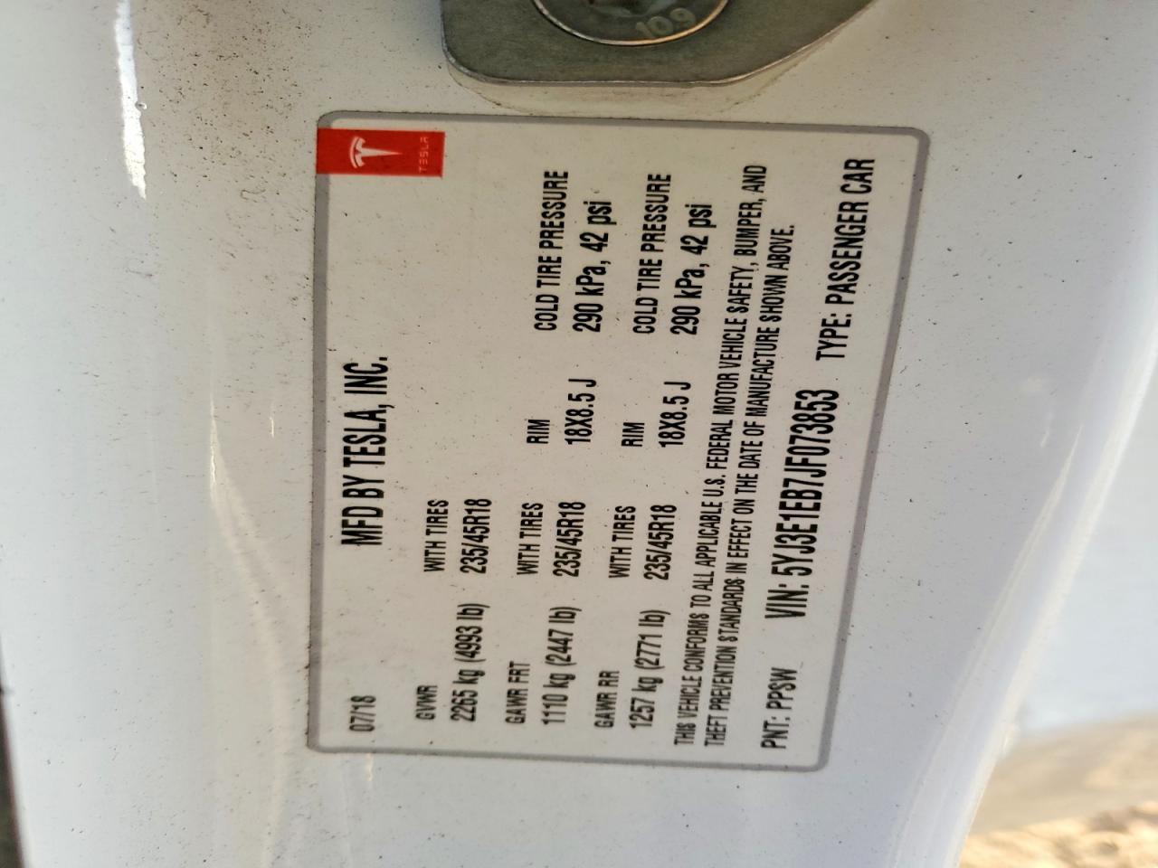 2018 Tesla Model 3 - zdjęcie 12