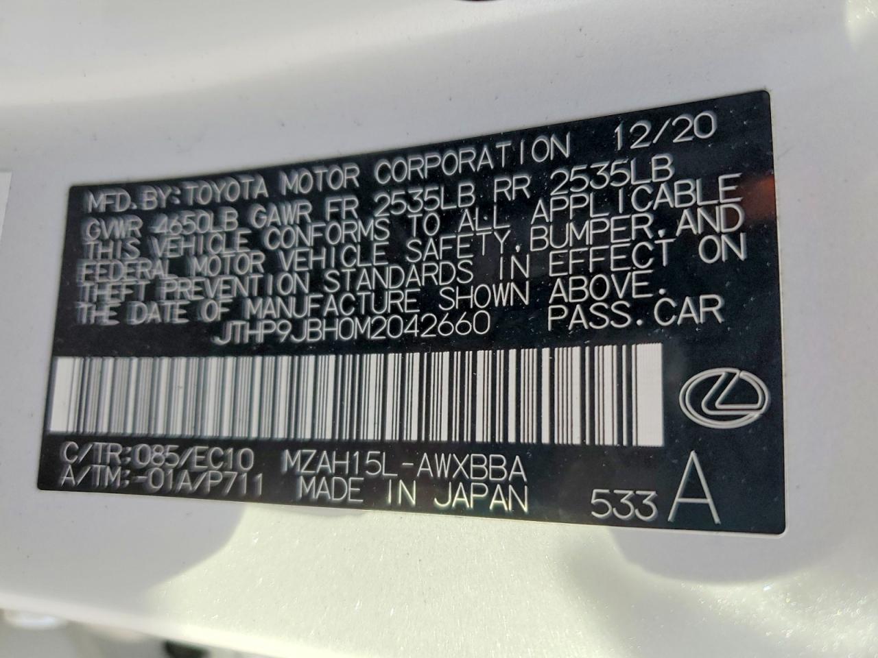 2021 Lexus Ux 250H Base - zdjęcie 14