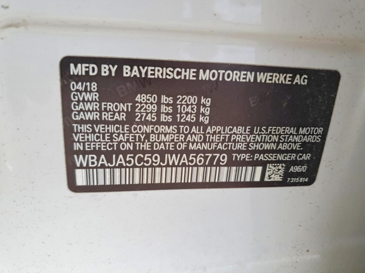 2018 BMW 530 I - zdjęcie 12