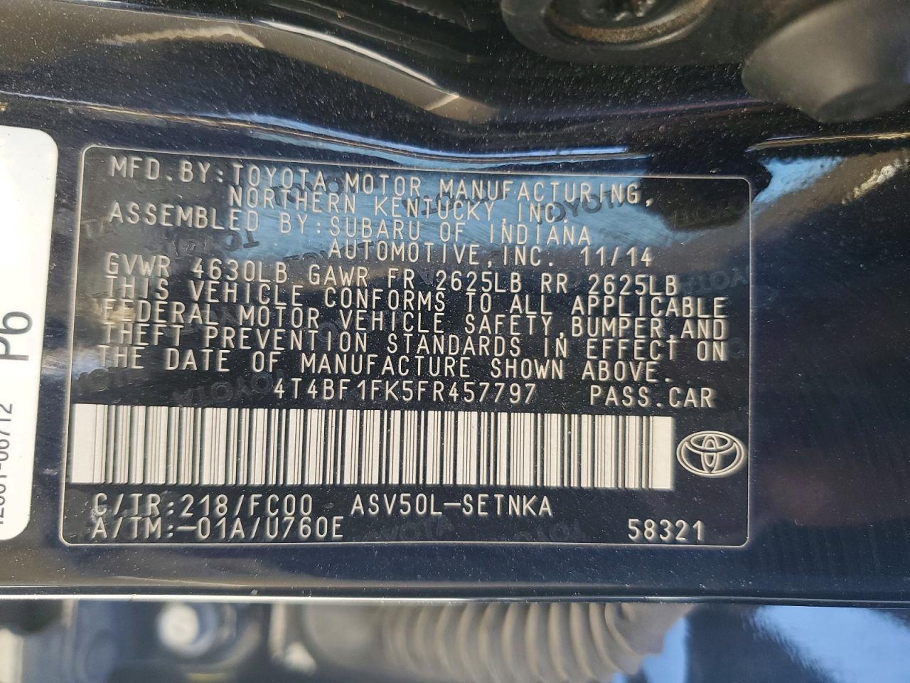 2015 Toyota Camry Le - zdjęcie 13