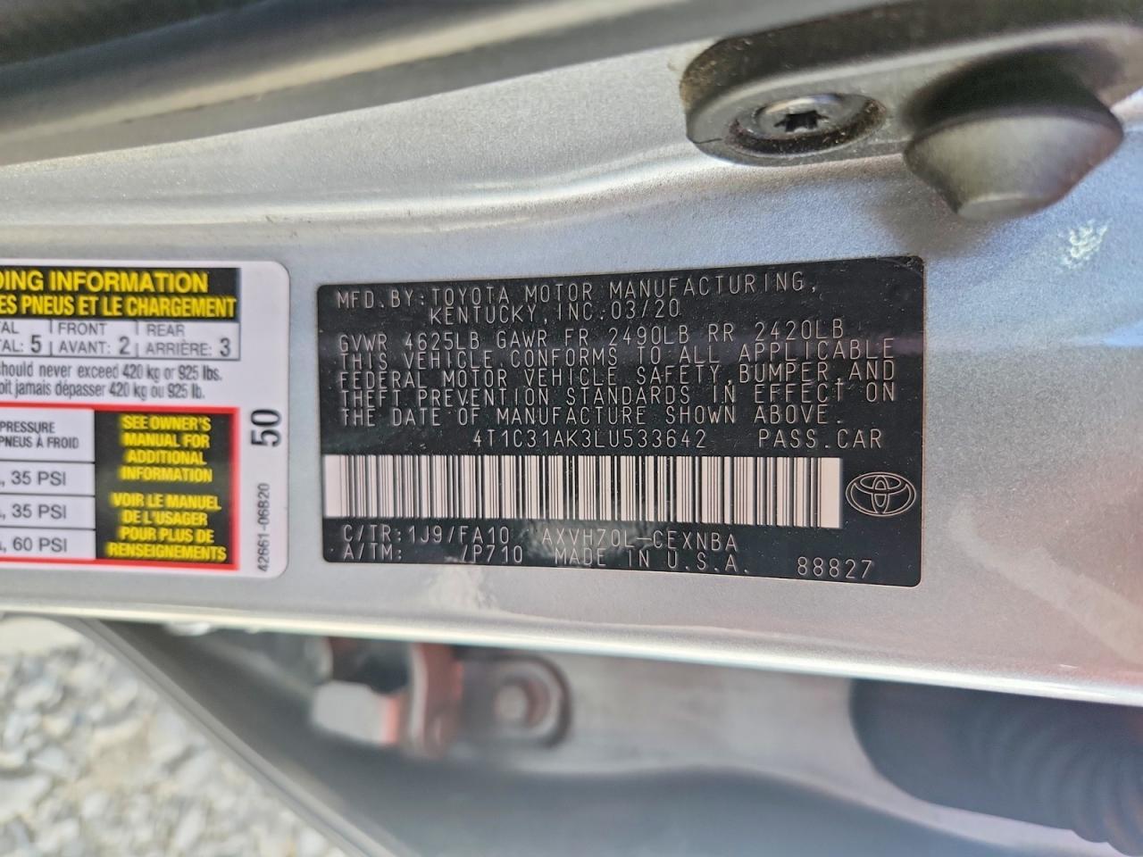 2020 Toyota Camry Hybrid Le - zdjęcie 12