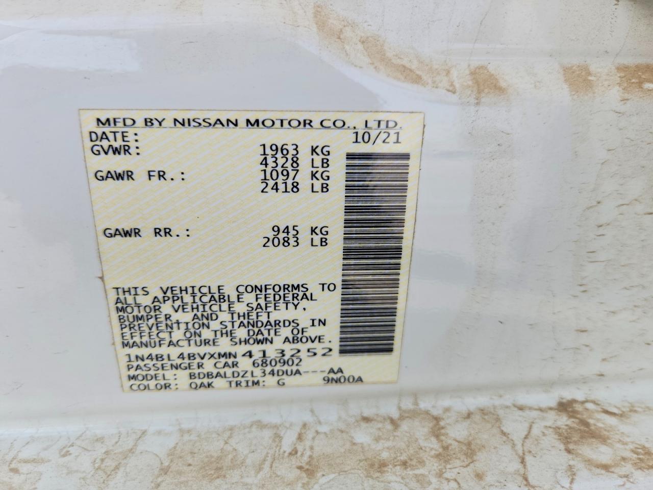 2021 Nissan Altima 2.5 S - zdjęcie 12