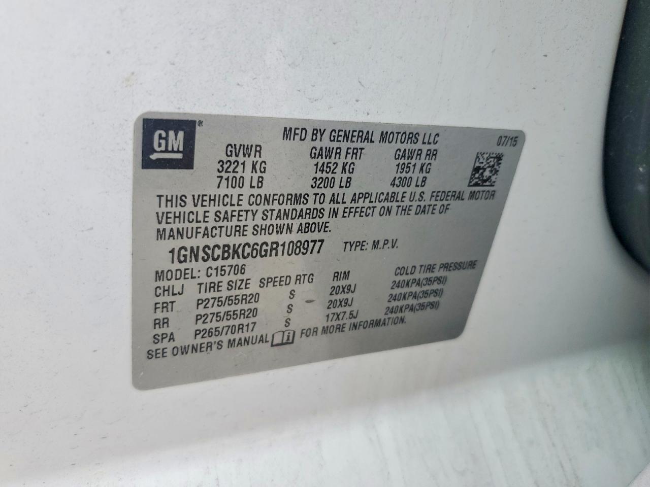 2016 Chevrolet Tahoe C1500 Lt - zdjęcie 13