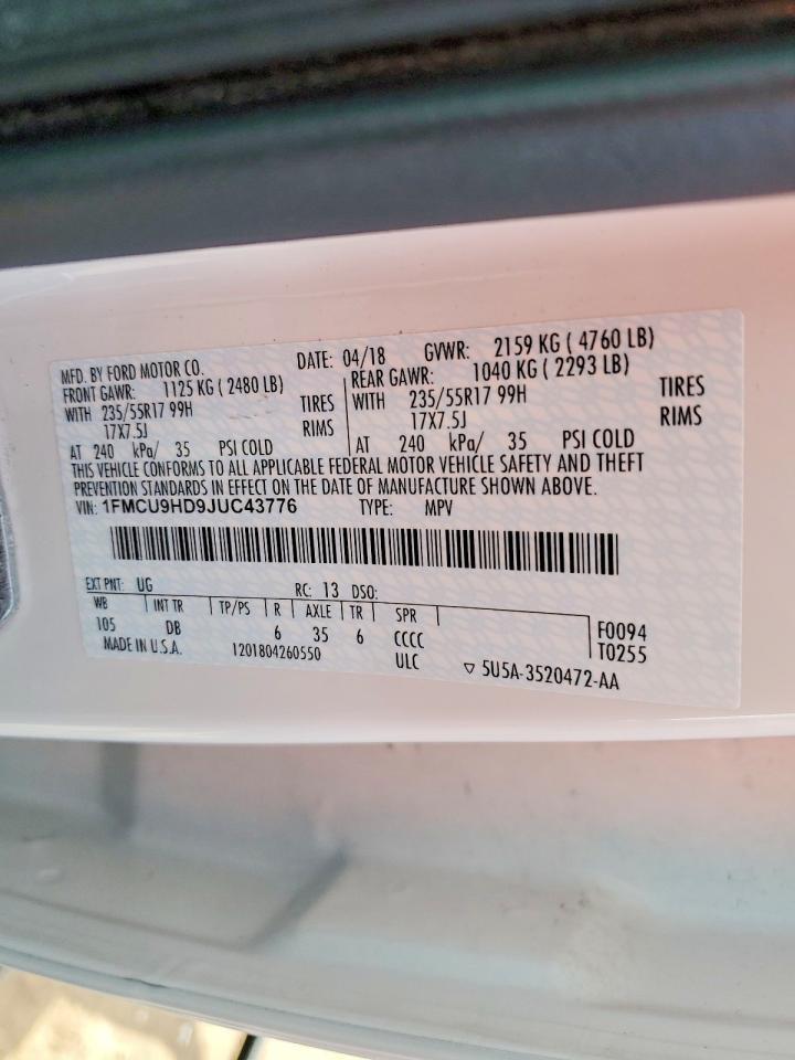 2018 Ford Escape Sel - zdjęcie 14