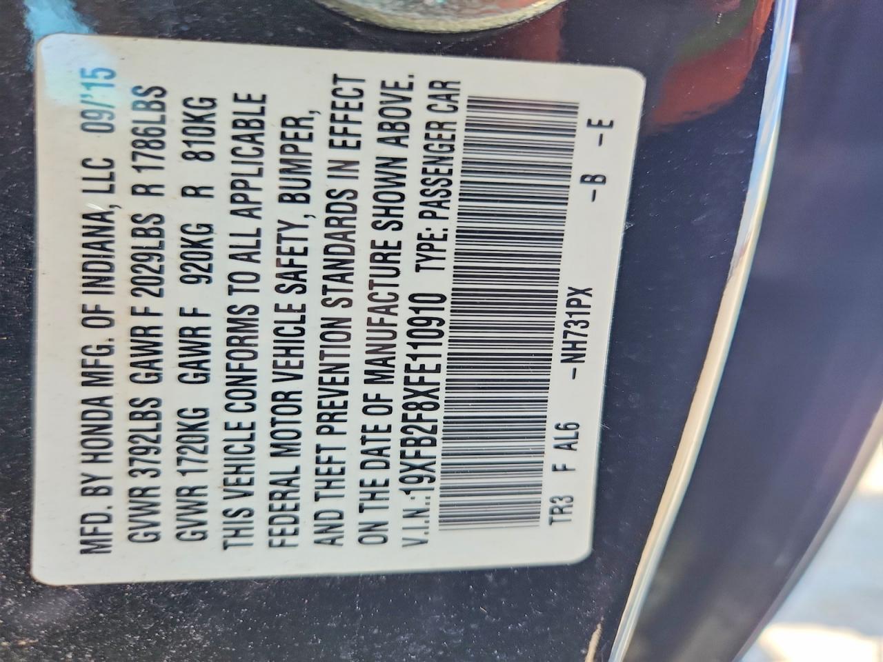 2015 Honda Civic Ex - zdjęcie 12