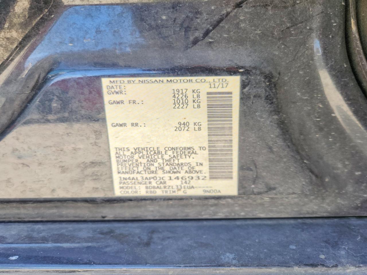 2018 Nissan Altima 2.5 Sl - zdjęcie 12