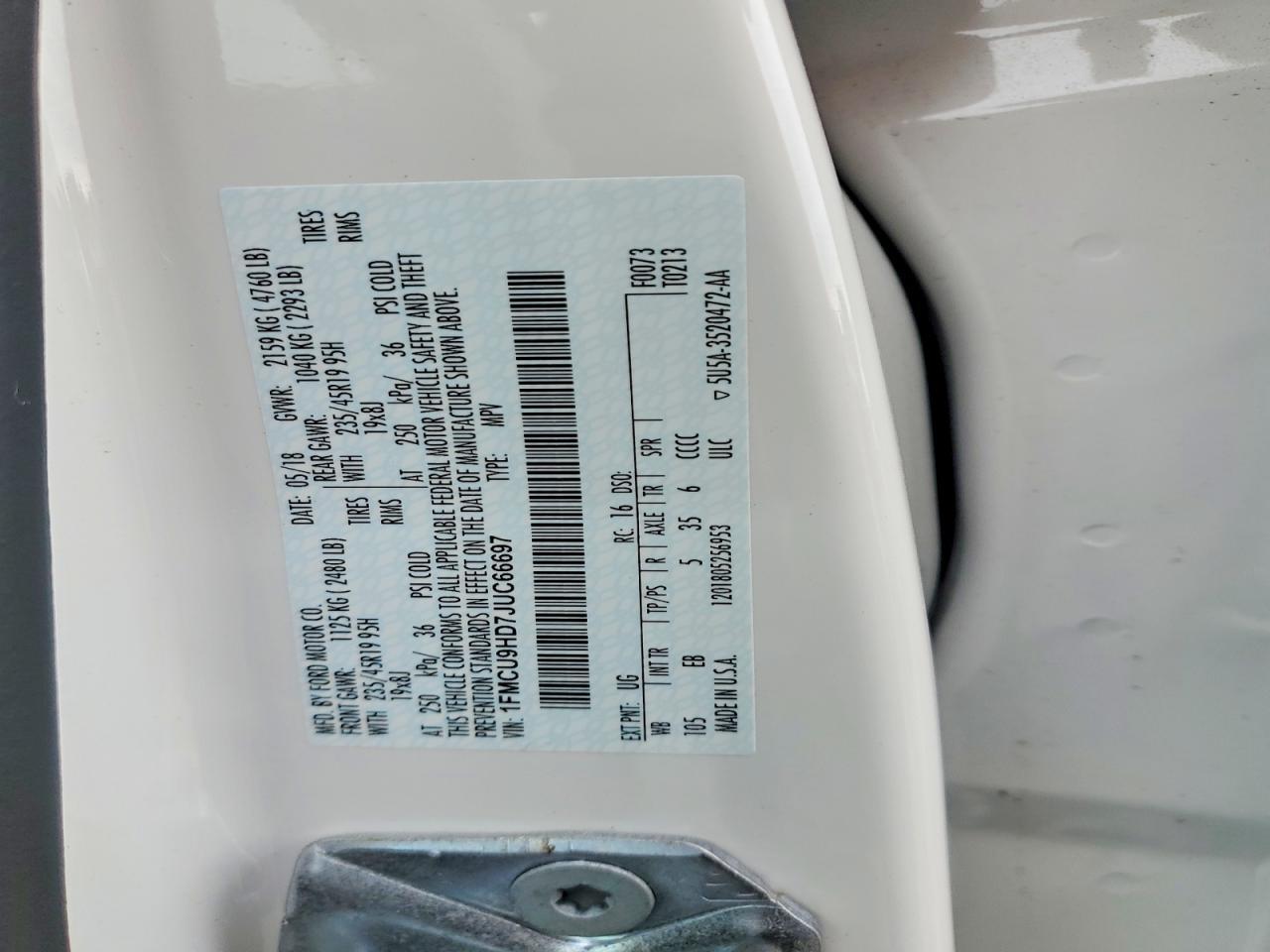 2018 Ford Escape Sel - zdjęcie 12