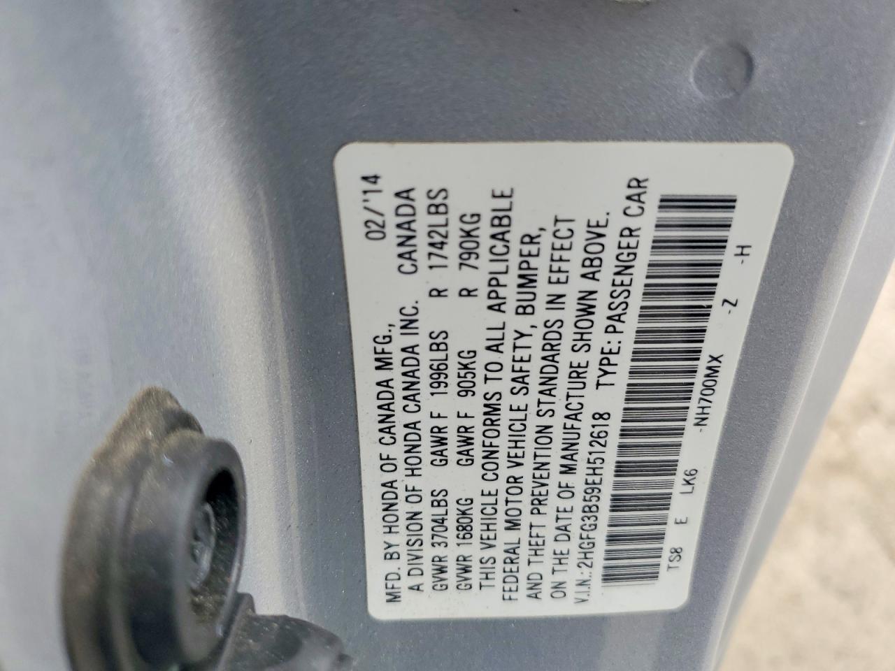 2014 Honda Civic Lx - zdjęcie 13