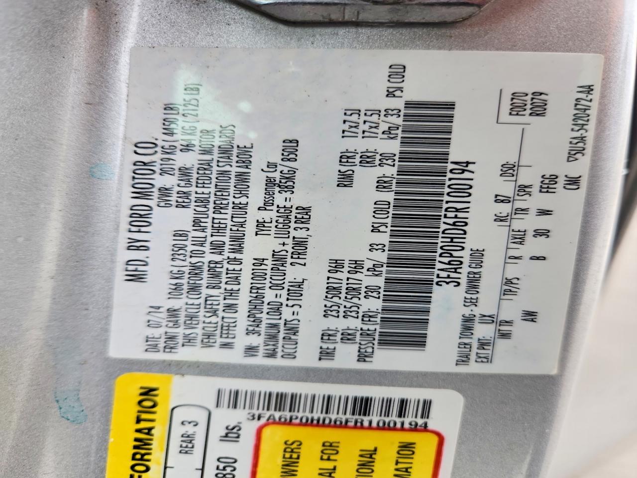 2015 Ford Fusion Se - zdjęcie 13