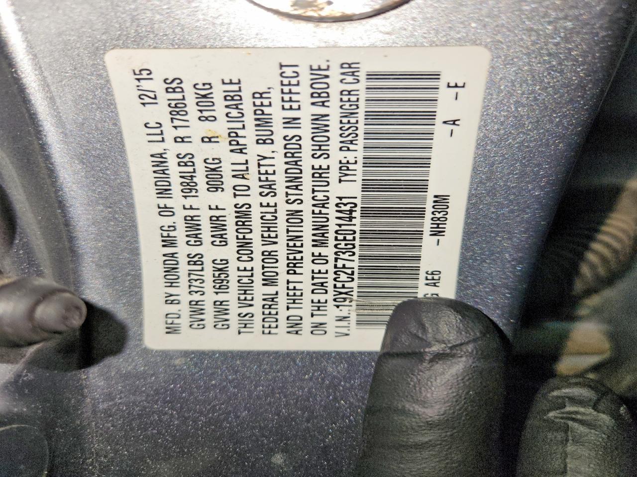 2016 Honda Civic Ex - zdjęcie 14