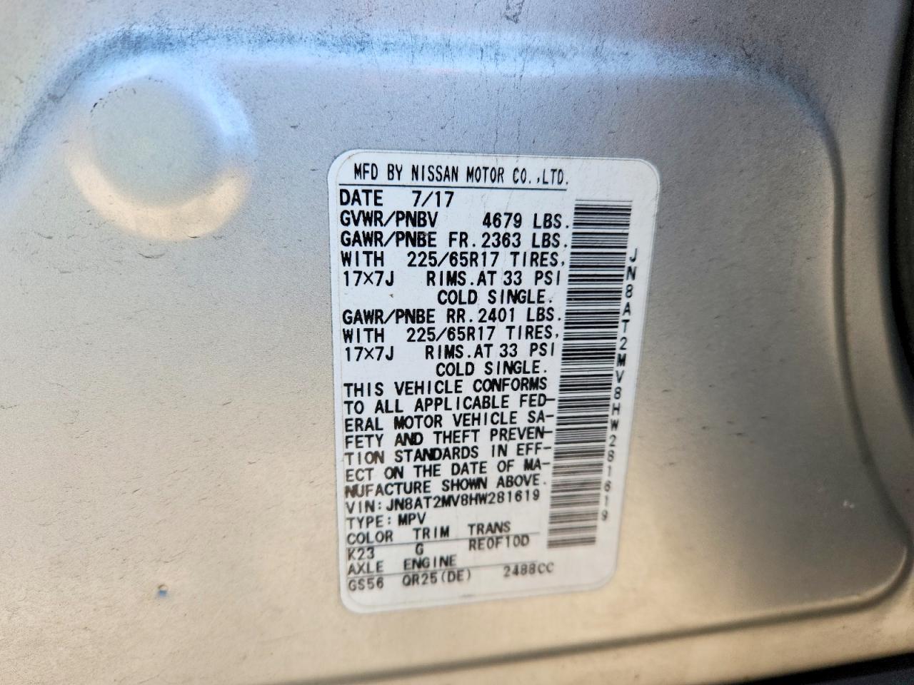 2017 Nissan Rogue S - zdjęcie 14