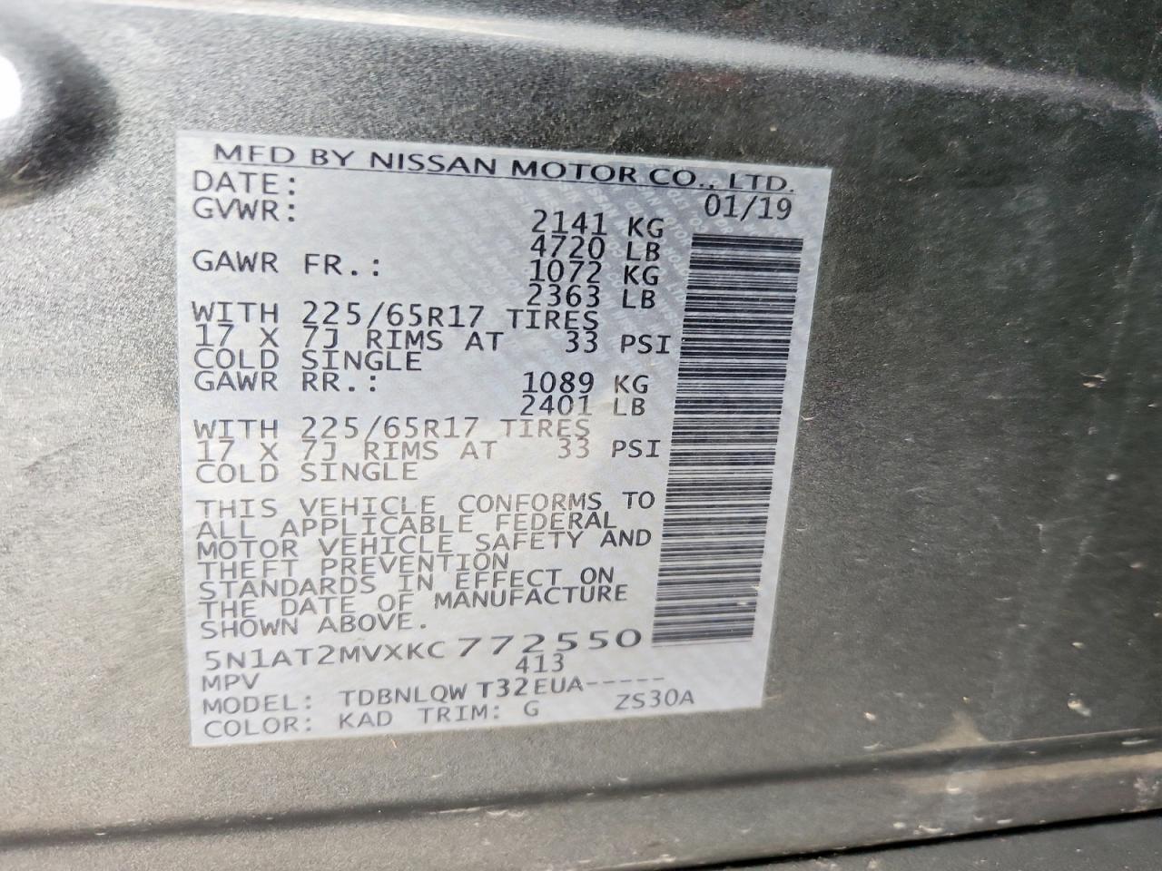 2019 Nissan Rogue Sv - zdjęcie 13